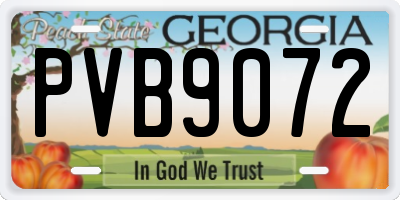 GA license plate PVB9072