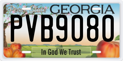 GA license plate PVB9080