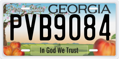 GA license plate PVB9084