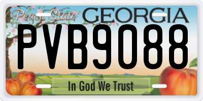 GA license plate PVB9088