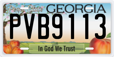 GA license plate PVB9113