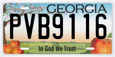 GA license plate PVB9116