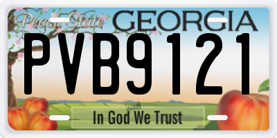 GA license plate PVB9121