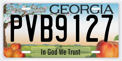 GA license plate PVB9127