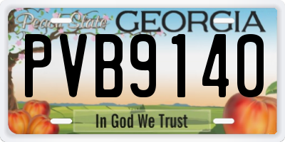 GA license plate PVB9140