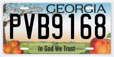 GA license plate PVB9168