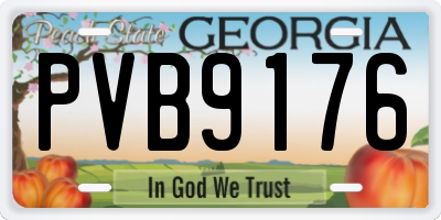 GA license plate PVB9176
