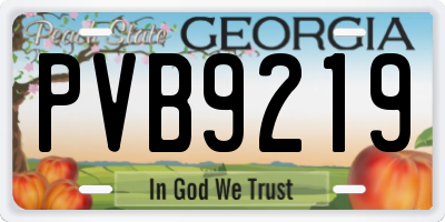 GA license plate PVB9219