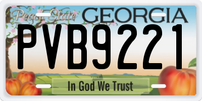 GA license plate PVB9221