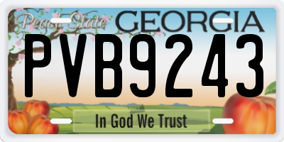 GA license plate PVB9243