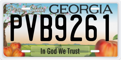GA license plate PVB9261