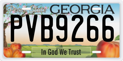 GA license plate PVB9266
