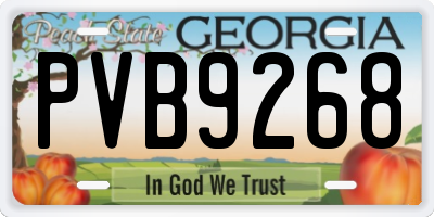 GA license plate PVB9268