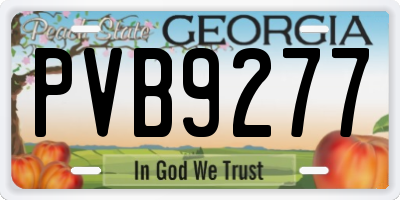 GA license plate PVB9277