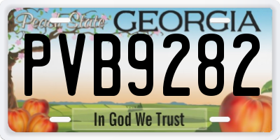 GA license plate PVB9282