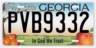 GA license plate PVB9332