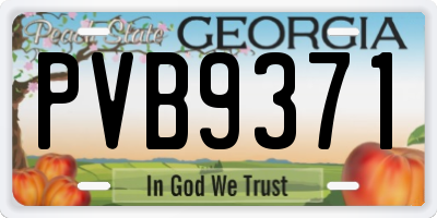 GA license plate PVB9371