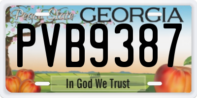 GA license plate PVB9387