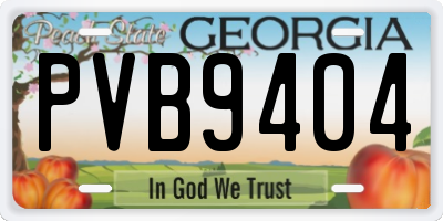 GA license plate PVB9404