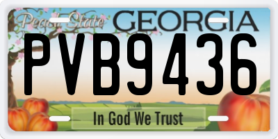 GA license plate PVB9436