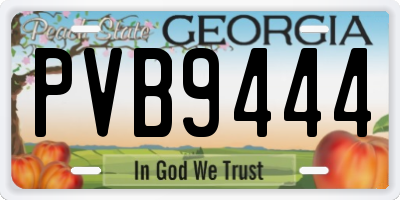 GA license plate PVB9444