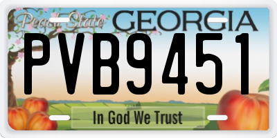 GA license plate PVB9451
