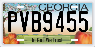 GA license plate PVB9455