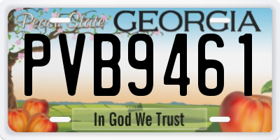 GA license plate PVB9461