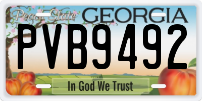 GA license plate PVB9492