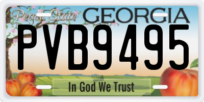 GA license plate PVB9495