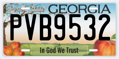 GA license plate PVB9532