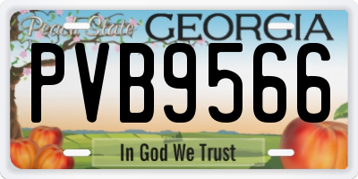 GA license plate PVB9566