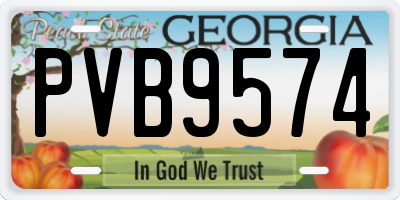 GA license plate PVB9574