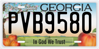 GA license plate PVB9580