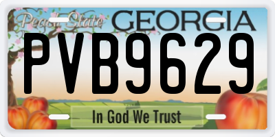 GA license plate PVB9629