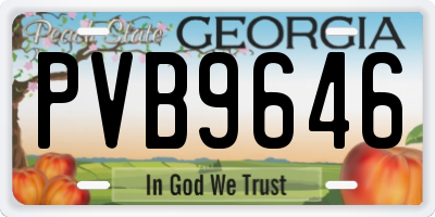 GA license plate PVB9646