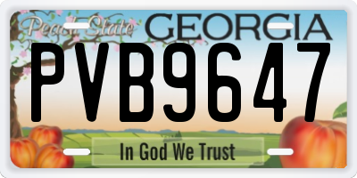 GA license plate PVB9647