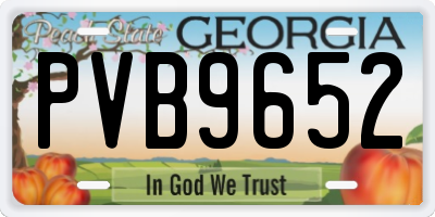 GA license plate PVB9652