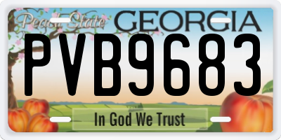 GA license plate PVB9683