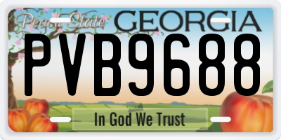 GA license plate PVB9688