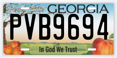 GA license plate PVB9694
