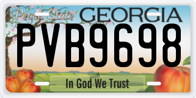 GA license plate PVB9698
