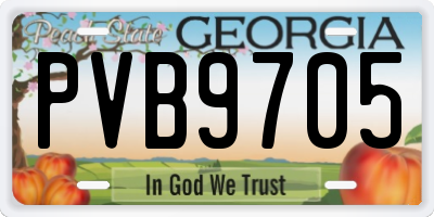 GA license plate PVB9705