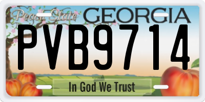 GA license plate PVB9714