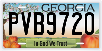 GA license plate PVB9720