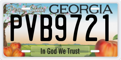 GA license plate PVB9721