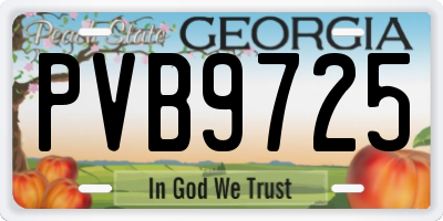 GA license plate PVB9725