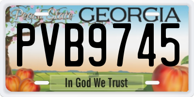 GA license plate PVB9745