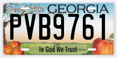 GA license plate PVB9761
