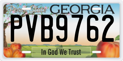 GA license plate PVB9762